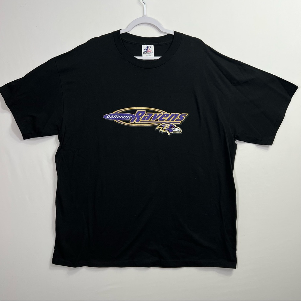 Logo Athletic NFL Football Baltimore Ravens Black Graphic Tee Men’s  2XL
